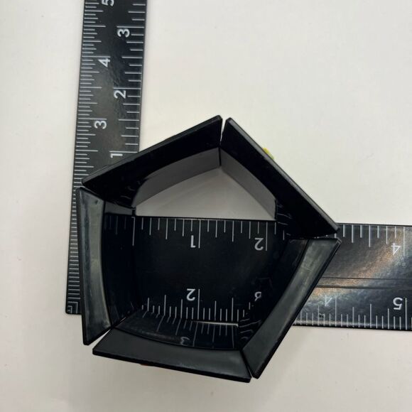 Colorful Geometric Lucite Bracelet and Orange Bead pierced earrings. - Picture 11 of 11